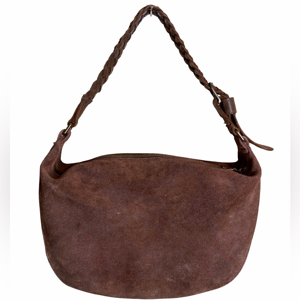 Parker Clay Desert Suede Hobo Bag Brown Braided Strap Slouchy Boho Artisan
